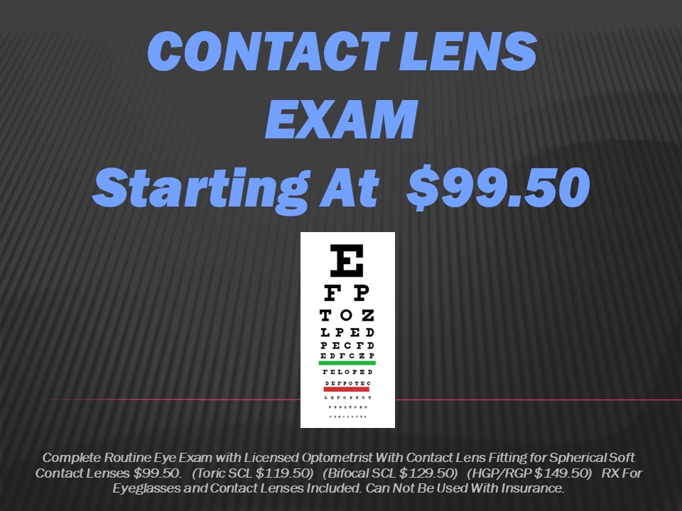 Contact Lens Exam Starting At $99.50